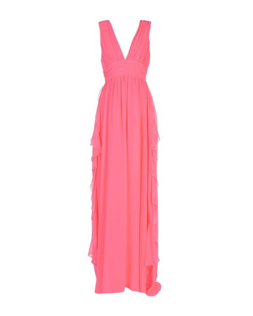 MSGM Synthetic Long Dress in Fuchsia (Pink) - Lyst