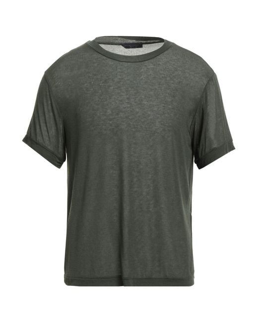Daniele Fiesoli Green Military T-Shirt Viscose, Nylon, Cashmere, Elastane for men
