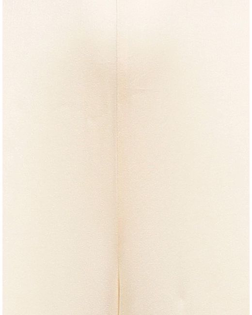 Roberto Collina Natural Cream Pants Silk, Elastane