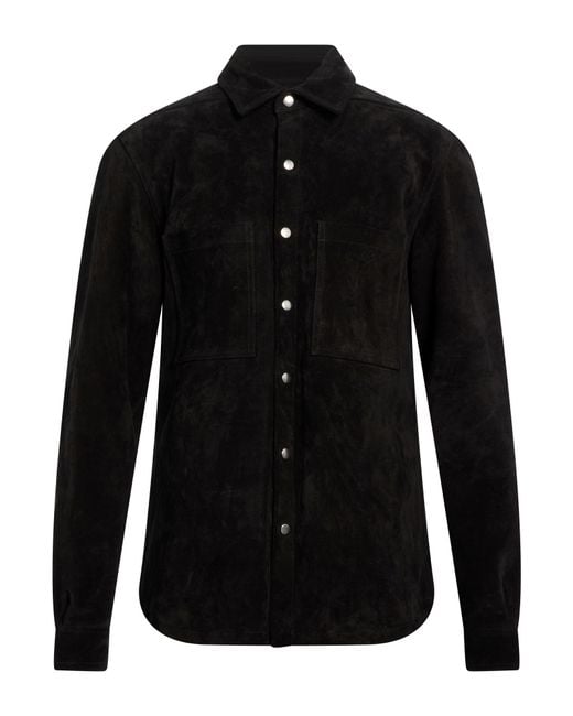 Rick Owens Black Jacket Calfskin for men