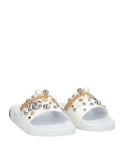 Dolce & Gabbana White Sandals Rubber