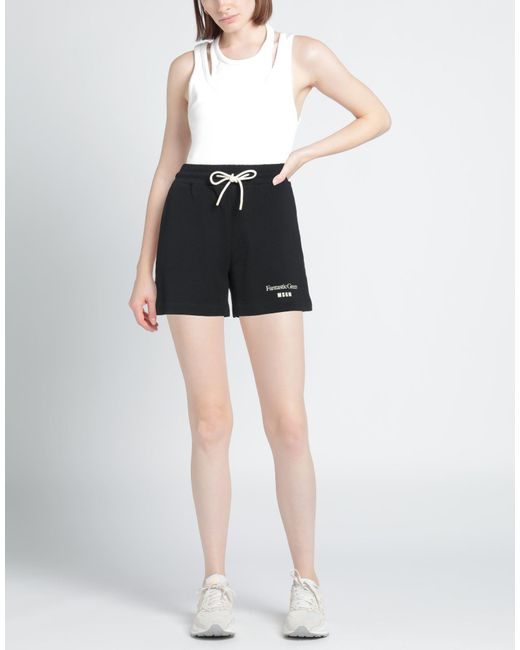 MSGM Black Shorts & Bermuda Shorts