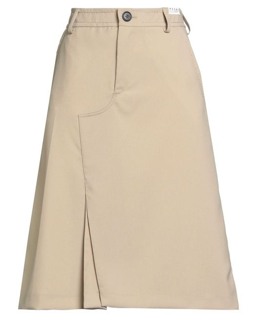 Marni Natural Midi Skirt Virgin Wool