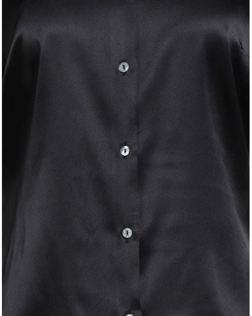 Camicettasnob Black Shirt Viscose, Elastane, Silk