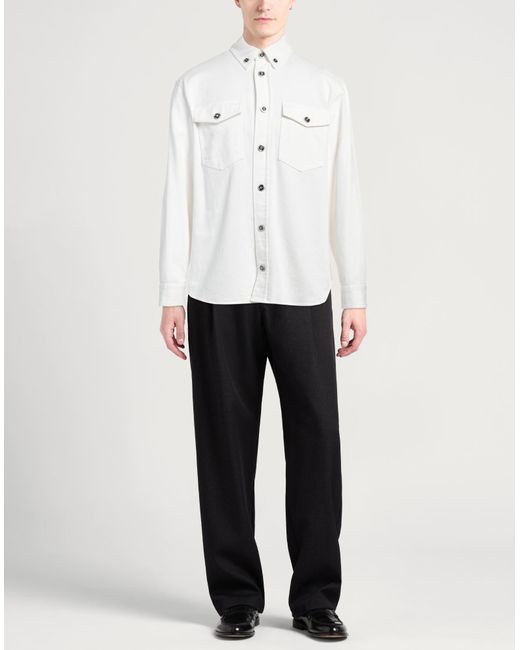 Versace White Denim Shirt Cotton for men