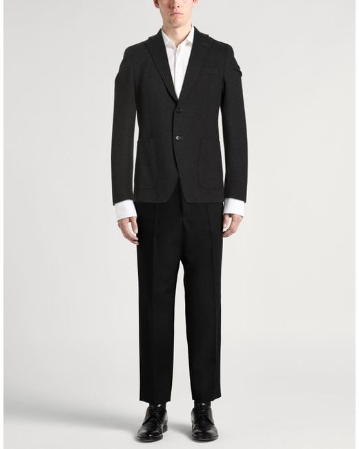 Tombolini Black Charcoal Blazer Cotton, Polyamide, Elastane for men