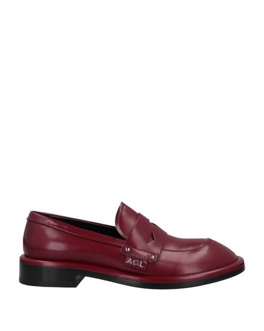 Agl Attilio Giusti Leombruni Purple Burgundy Loafers Soft Leather