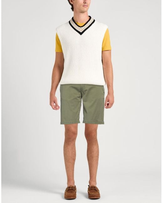 7 For All Mankind Green Shorts & Bermuda Shorts Cotton, Elastane for men