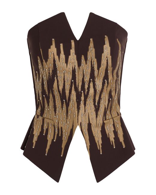 La Petite Robe Di Chiara Boni Brown Top Polyamide, Elastane