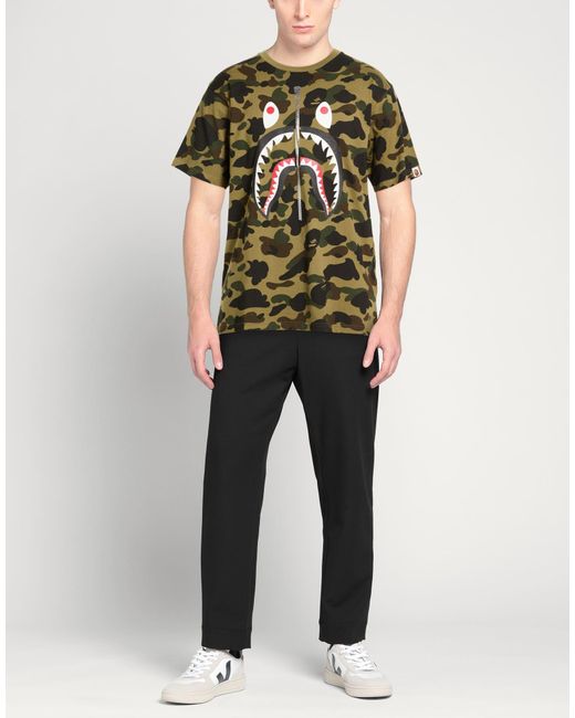 A Bathing Ape Green Military T-Shirt Cotton for men