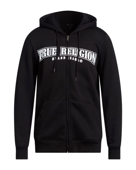 True Religion Black Sweatshirt Cotton, Polyester for men