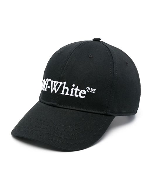 Fuera de la gorra de béisbol del logotipo bordado blanco con Off-White c/o Virgil Abloh de color Black