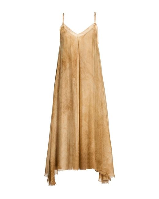 SANCTAMUERTE Natural Sand Midi Dress Viscose