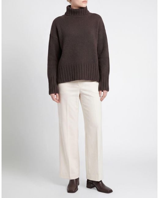 Aragona Gray Chocolate Turtleneck Cashmere