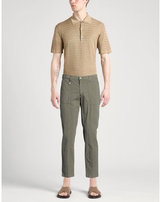 Barbati Gray Military Pants Cotton, Elastane for men