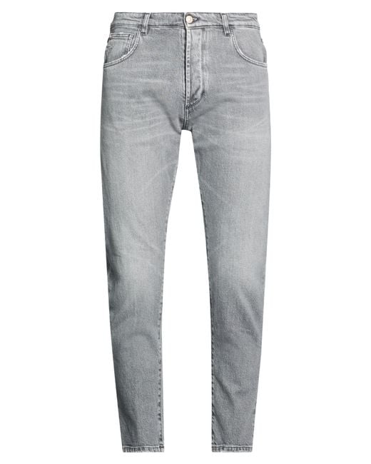 Officina 36 Gray Jeans Cotton, Elastane for men