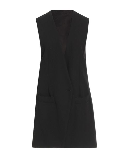 Isabel Benenato Black Tailored Vest Virgin Wool, Viscose, Cupro