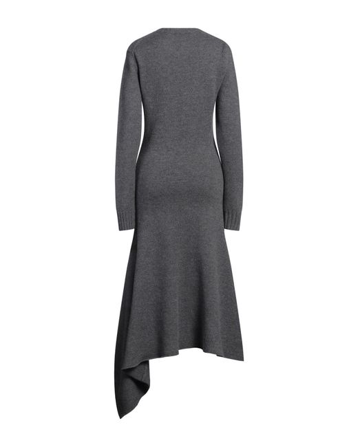 Jil Sander Gray Midi Dress Wool