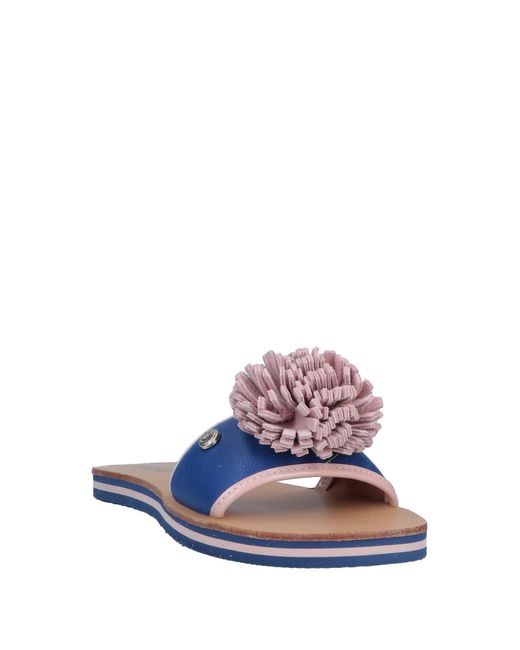 Love Moschino Blue Sandals Soft Leather, Rubber