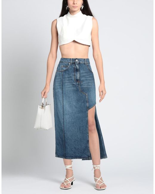 McQueen Blue Denim Skirt