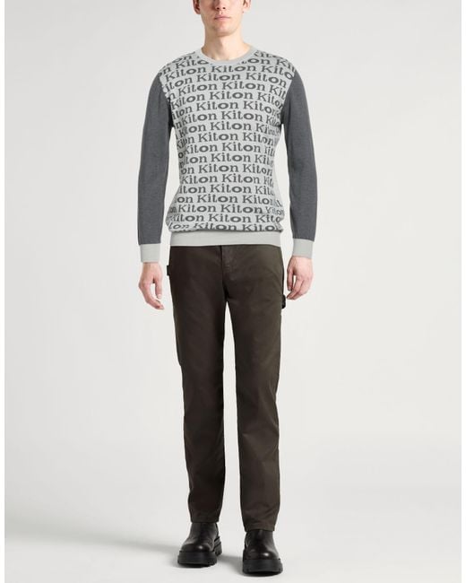 Kiton Gray Light Sweater Cotton for men
