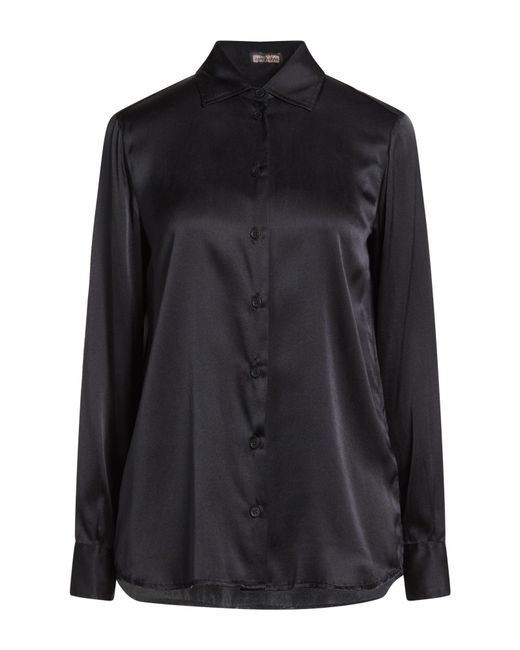Maliparmi Black Shirt Silk, Elastane