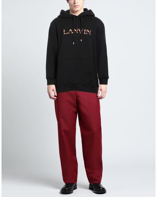 Lanvin Black Sweatshirt Cotton, Polyester, Elastane for men