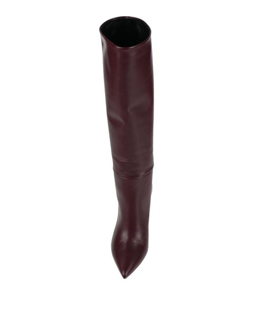 Blumarine Brown Burgundy Boot Leather