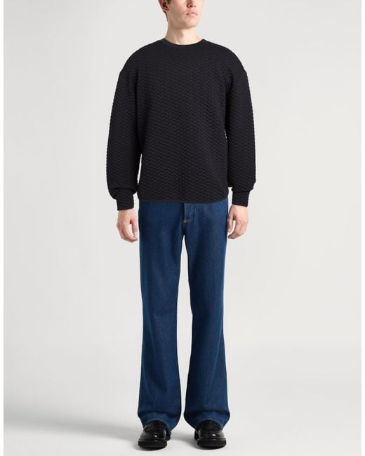 Emporio Armani Blue Sweatshirt Polyester, Cotton, Elastane for men