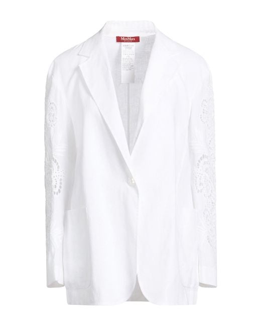 Max Mara White Blazer Linen