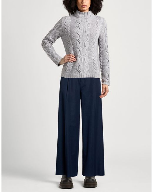 Twinset Blue Pants Polyester, Viscose, Elastane, Metallic Polyester