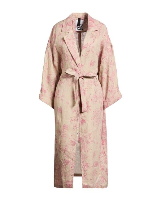Attic And Barn Pink Overcoat & Trench Coat Linen