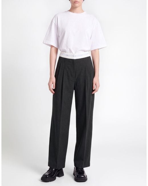 Cambio Black Charcoal Pants Polyester, Viscose, Elastane