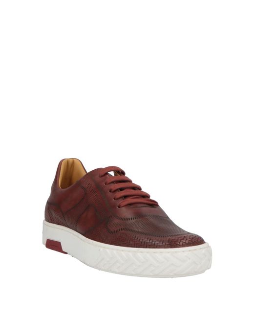 Testoni Brown Sneakers Leather for men