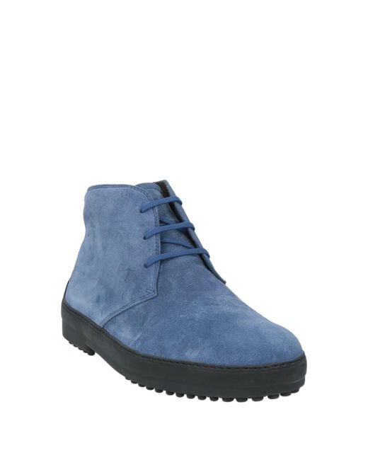 Tod's Blue Light Ankle Boots Leather for men