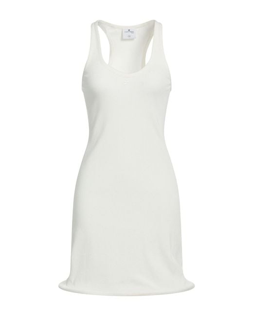 Courreges White Mini Dress Viscose, Polyester