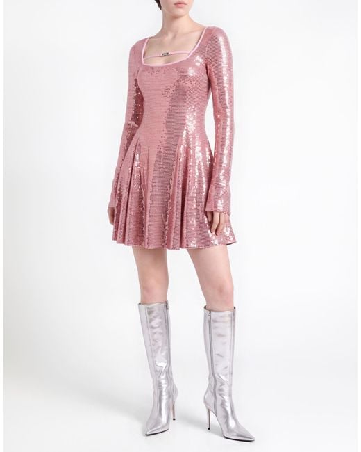 Versace Jeans Couture Pink Mini Dress Polyamide, Polyester, Elastane