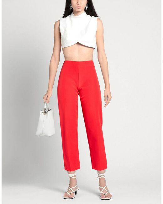 B.yu Red Pants Polyester, Elastane