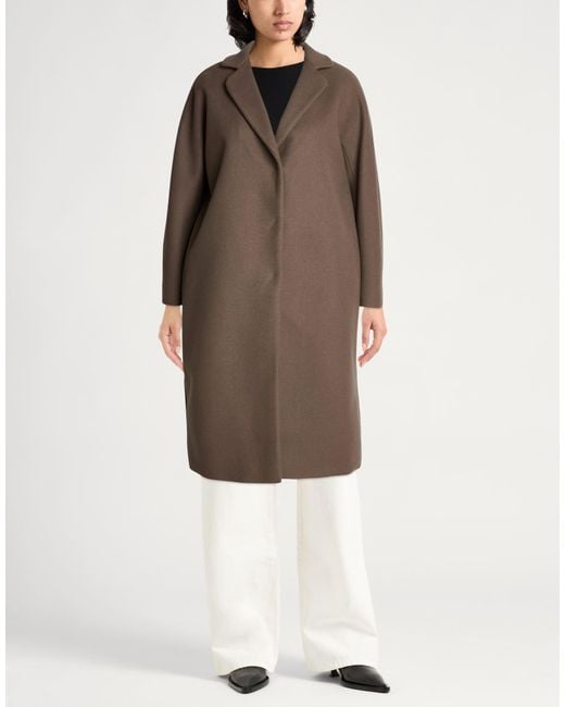 Herno Brown Chocolate Coat Wool, Polyamide