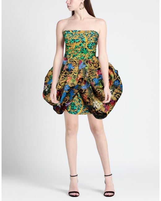 Versace Jeans Couture Green Mini Dress Polyester