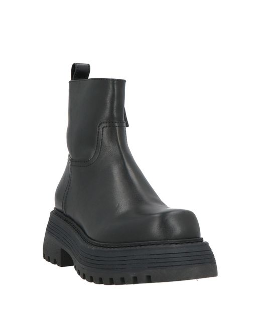 3Juin Black Ankle Boots Leather