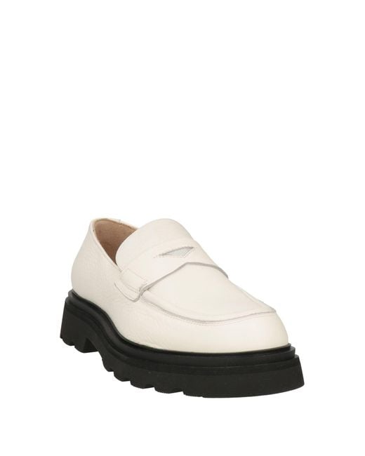 Doucal's White Chunky-Sole Leather Loafers
