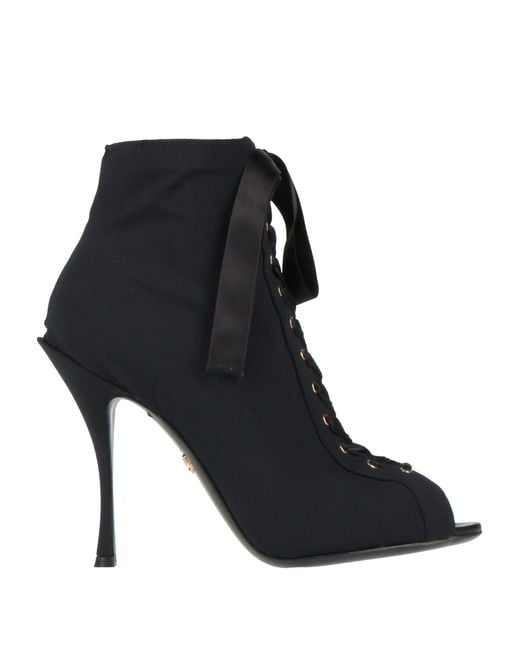 Dolce & Gabbana Black Ankle Boots Textile Fibers
