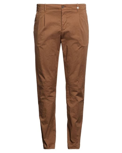 Myths Brown Pants Cotton, Elastane for men
