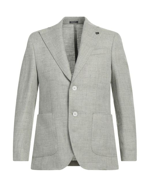BRERAS Milano Gray Blazer Linen, Wool for men
