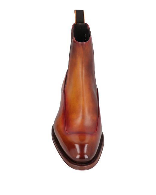 Santoni Brown Goodyear Ankle Boots Leather for men