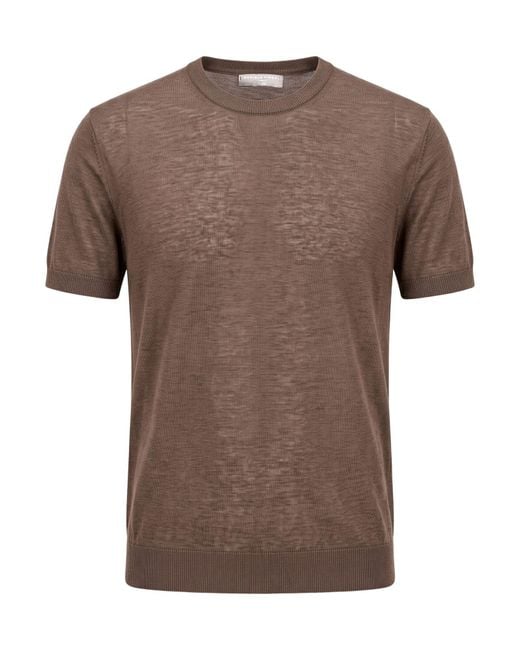 Daniele Fiesoli Brown Sweater Linen, Cotton for men