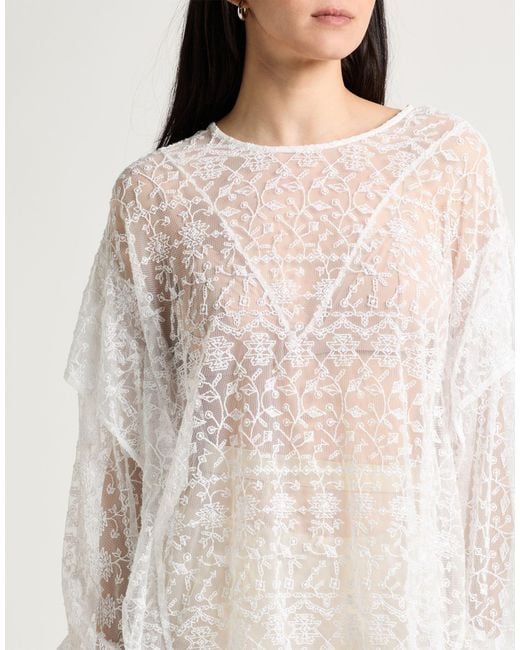 Dondup White Top Viscose, Polyamide, Polyester