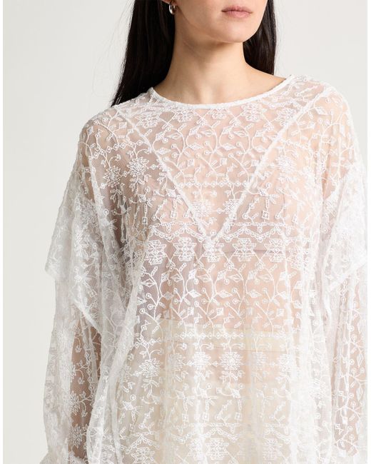 Dondup White Top Viscose, Polyamide, Polyester