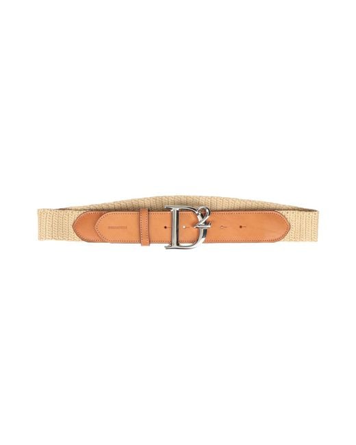DSquared² White Belt Natural Raffia, Cow Leather